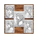Carti si Birotica - Carti - Carti pentru copii - Carti de colorat - Carte de colorat antistres , 50 de ilustratii Inspiratii de la Alphonse Mucha, 106 pagini, A5 - Infinity.ro