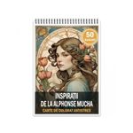 Carti si Birotica - Carti - Carti pentru copii - Carti de colorat - Carte de colorat antistres , 50 de ilustratii Inspiratii de la Alphonse Mucha, 106 pagini, A5 - Infinity.ro