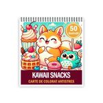 Carti si Birotica - Carti - Carti pentru copii - Carti de colorat - Carte de colorat antistres , 50 de ilustratii Kawaii Snacks, 106 pagini, A5 - Infinity.ro