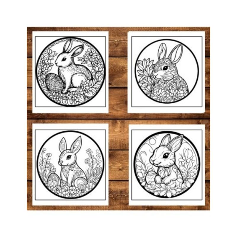 Carti si Birotica - Carti - Carti pentru copii - Carti de colorat - Carte de colorat antistres , 50 de ilustratii Iepurasi de Pasti Mandala - Volumul I, 106 pagini, A5 - Infinity.ro
