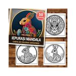 Carti si Birotica - Carti - Carti pentru copii - Carti de colorat - Carte de colorat antistres , 50 de ilustratii Iepurasi de Pasti Mandala - Volumul I, 106 pagini, A5 - Infinity.ro