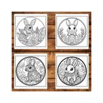 Carti si Birotica - Carti - Carti pentru copii - Carti de colorat - Carte de colorat antistres , 50 de ilustratii Iepurasi de Pasti Mandala - Volumul I, 106 pagini, A5 - Infinity.ro