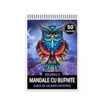 Carti si Birotica - Carti - Carti pentru copii - Carti de colorat - Carte de colorat antistres , 50 de ilustratii Mandale cu Bufnite - Volumul II, 106 pagini, A5 - Infinity.ro