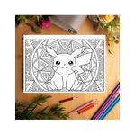 Carti si Birotica - Carti - Carti pentru copii - Carti de colorat - Carte de colorat antistres , 50 de ilustratii Mandale cu Pokemon, 106 pagini, A5 - Infinity.ro