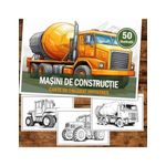 Carti si Birotica - Carti - Carti pentru copii - Carti de colorat - Carte de colorat antistres , 50 de ilustratii Masini de Constructie, 106 pagini, A5 - Infinity.ro