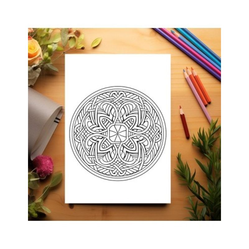Carti si Birotica - Carti - Carti pentru copii - Carti de colorat - Carte de colorat antistres , 50 de ilustratii Mandale cu Tipare Celtice, 106 pagini, A5 - Infinity.ro