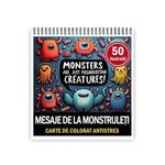 Carti si Birotica - Carti - Carti pentru copii - Carti de colorat - Carte de colorat antistres , 50 de ilustratii Mesaje de la Monstruleti, 106 pagini, A5 - Infinity.ro
