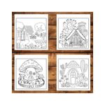 Carti si Birotica - Carti - Carti pentru copii - Carti de colorat - Carte de colorat antistres , 50 de ilustratii Miniature Houses, 106 pagini, A5 - Infinity.ro