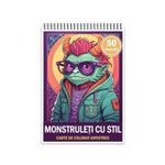 Carti si Birotica - Carti - Carti pentru copii - Carti de colorat - Carte de colorat antistres , 50 de ilustratii Monstruleti cu Stil, 106 pagini, A5 - Infinity.ro