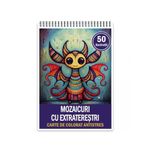 Carti si Birotica - Carti - Carti pentru copii - Carti de colorat - Carte de colorat antistres , 50 de ilustratii Mozaicuri cu extraterestrii, 106 pagini, A5 - Infinity.ro
