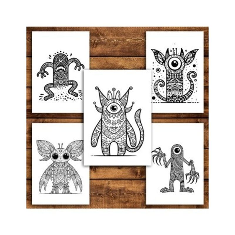 Carti si Birotica - Carti - Carti pentru copii - Carti de colorat - Carte de colorat antistres , 50 de ilustratii Mozaicuri cu extraterestrii, 106 pagini, A5 - Infinity.ro