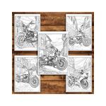 Carti si Birotica - Carti - Carti pentru copii - Carti de colorat - Carte de colorat antistres , 50 de ilustratii Motociclete - Volumul II, 106 pagini, A5 - Infinity.ro