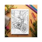 Carti si Birotica - Carti - Carti pentru copii - Carti de colorat - Carte de colorat antistres , 50 de ilustratii Motociclete - Volumul II, 106 pagini, A5 - Infinity.ro