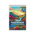 Carti si Birotica - Carti - Carti pentru copii - Carti de colorat - Carte de colorat antistres , 50 de ilustratii Peisaje din Natura, 106 pagini, A5 - Infinity.ro