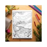Carti si Birotica - Carti - Carti pentru copii - Carti de colorat - Carte de colorat antistres , 50 de ilustratii Peisaje din Natura, 106 pagini, A5 - Infinity.ro