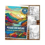 Carti si Birotica - Carti - Carti pentru copii - Carti de colorat - Carte de colorat antistres , 50 de ilustratii Peisaje din Natura, 106 pagini, A5 - Infinity.ro