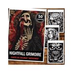 Carti si Birotica - Carti - Carti pentru copii - Carti de colorat - Carte de colorat antistres , 50 de ilustratii Nightfall Grimoire, 106 pagini, A5 - Infinity.ro