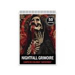 Carti si Birotica - Carti - Carti pentru copii - Carti de colorat - Carte de colorat antistres , 50 de ilustratii Nightfall Grimoire, 106 pagini, A5 - Infinity.ro