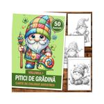 Carti si Birotica - Carti - Carti pentru copii - Carti de colorat - Carte de colorat antistres , 50 de ilustratii Pitici de Gradina - Volumul I, 106 pagini, A5 - Infinity.ro