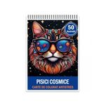Carti si Birotica - Carti - Carti pentru copii - Carti de colorat - Carte de colorat antistres , 50 de ilustratii Pisici Cosmice, 106 pagini, A5 - Infinity.ro