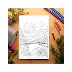 Carti si Birotica - Carti - Carti pentru copii - Carti de colorat - Carte de colorat antistres , 50 de ilustratii Peisaje Montane - Volumul I, 106 pagini, A5 - Infinity.ro