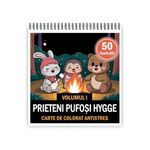 Carti si Birotica - Carti - Carti pentru copii - Carti de colorat - Carte de colorat antistres , 50 de ilustratii Prieteni Pufosi Hygge - Volumul I, 106 pagini, A5 - Infinity.ro