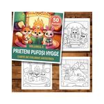 Carti si Birotica - Carti - Carti pentru copii - Carti de colorat - Carte de colorat antistres , 50 de ilustratii Prieteni Pufosi Hygge - Volumul II, 106 pagini, A5 - Infinity.ro