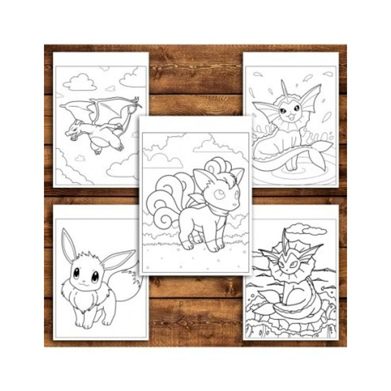 Carti si Birotica - Carti - Carti pentru copii - Carti de colorat - Carte de colorat antistres , 50 de ilustratii Pokemon - Volumul II, 106 pagini, A5 - Infinity.ro