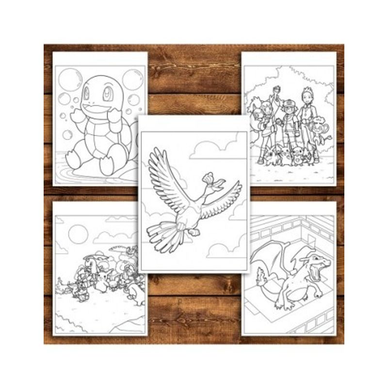 Carti si Birotica - Carti - Carti pentru copii - Carti de colorat - Carte de colorat antistres , 50 de ilustratii Pokemon - Volumul II, 106 pagini, A5 - Infinity.ro