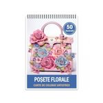 Carti si Birotica - Carti - Carti pentru copii - Carti de colorat - Carte de colorat antistres , 50 de ilustratii Posete Florale, 106 pagini, A5 - Infinity.ro