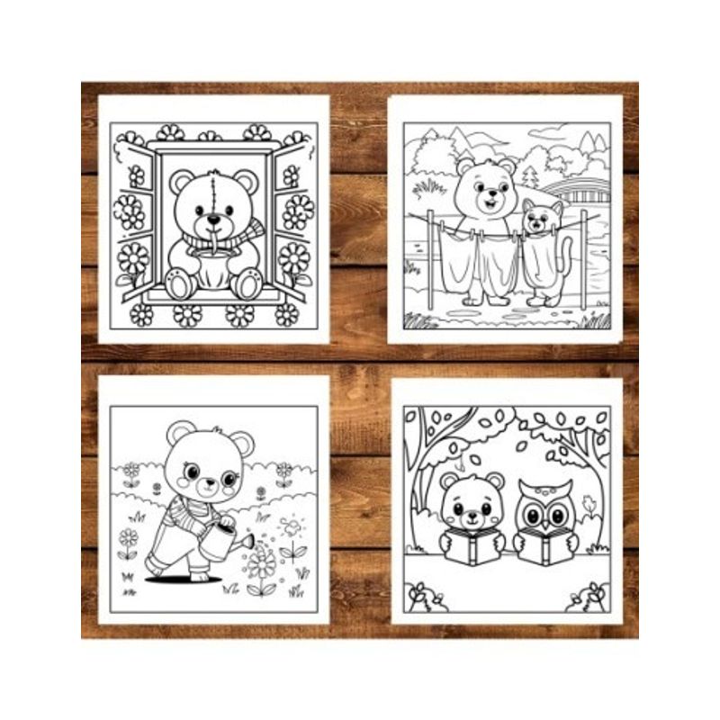 Carti si Birotica - Carti - Carti pentru copii - Carti de colorat - Carte de colorat antistres , 50 de ilustratii Teddy Bear Moments - Volumul II, 106 pagini, A5 - Infinity.ro
