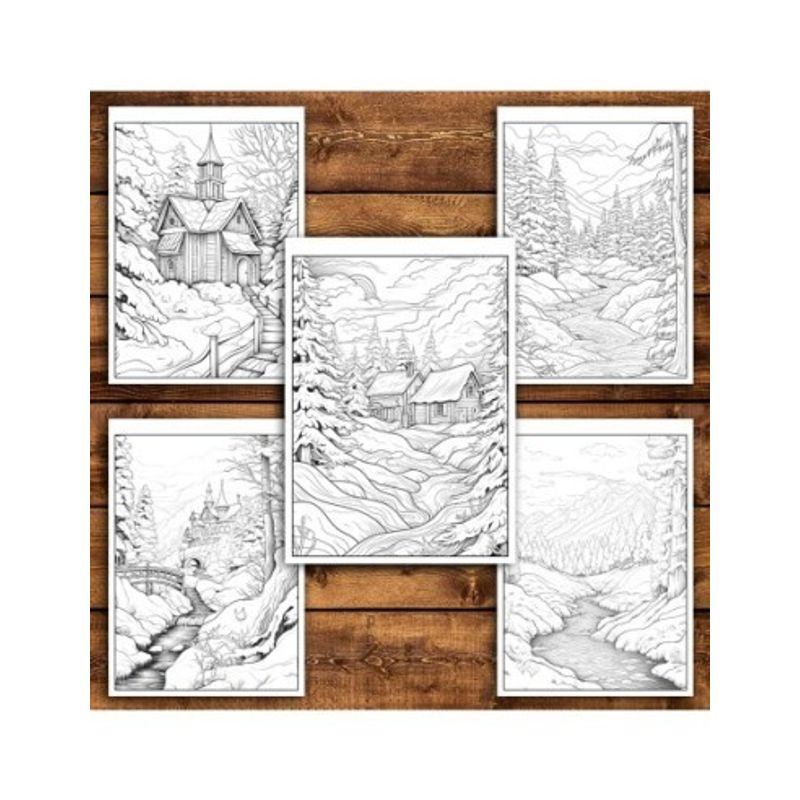Carti si Birotica - Carti - Carti pentru copii - Carti de colorat - Carte de colorat antistres , 50 de ilustratii Taramul Iernii - Volumul I, 106 pagini, A5 - Infinity.ro