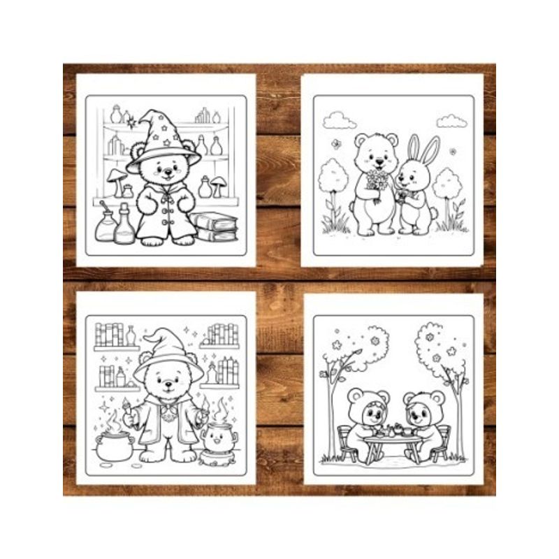 Carti si Birotica - Carti - Carti pentru copii - Carti de colorat - Carte de colorat antistres , 50 de ilustratii Teddy Bear Moments - Volumul I, 106 pagini, A5 - Infinity.ro
