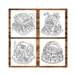 Carti si Birotica - Carti - Carti pentru copii - Carti de colorat - Carte de colorat antistres , 50 de ilustratii Tiny Shops - Volumul I, 106 pagini, A5 - Infinity.ro