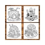 Carti si Birotica - Carti - Carti pentru copii - Carti de colorat - Carte de colorat antistres , 50 de ilustratii Tiny Shops - Volumul II, 106 pagini, A5 - Infinity.ro