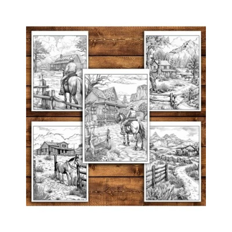 Carti si Birotica - Carti - Carti pentru copii - Carti de colorat - Carte de colorat antistres , 50 de ilustratii Vestul Salbatic, 106 pagini, A5 - Infinity.ro