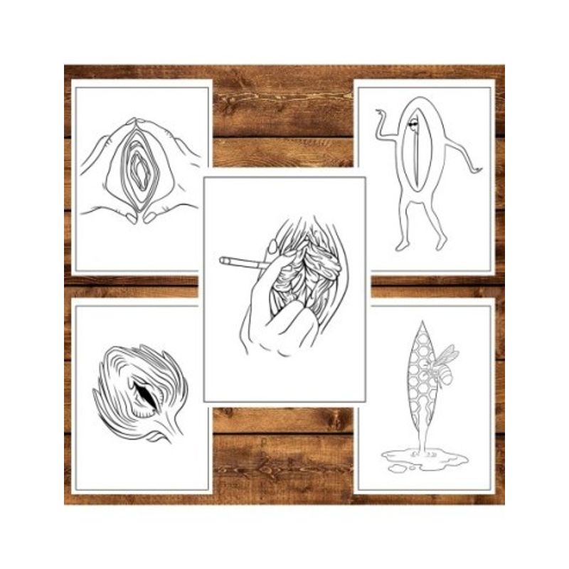 Carti si Birotica - Carti - Carti pentru copii - Carti de colorat - Carte de colorat antistres , 50 de ilustratii Vulva, 106 pagini, A5 - Infinity.ro