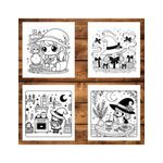 Carti si Birotica - Carti - Carti pentru copii - Carti de colorat - Carte de colorat antistres , 50 de ilustratii Witchy Cozy Hygge, 106 pagini, A5 - Infinity.ro