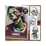 Carti si Birotica - Carti - Carti pentru copii - Carti de colorat - Carte de colorat antistres , 50 de ilustratii Zombies, 106 pagini, A5 - Infinity.ro