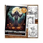 Carti si Birotica - Carti - Carti pentru copii - Carti de colorat - Carte de colorat antistres , 50 de ilustratiiSpooky Halloween, 106 pagini, A5 - Infinity.ro