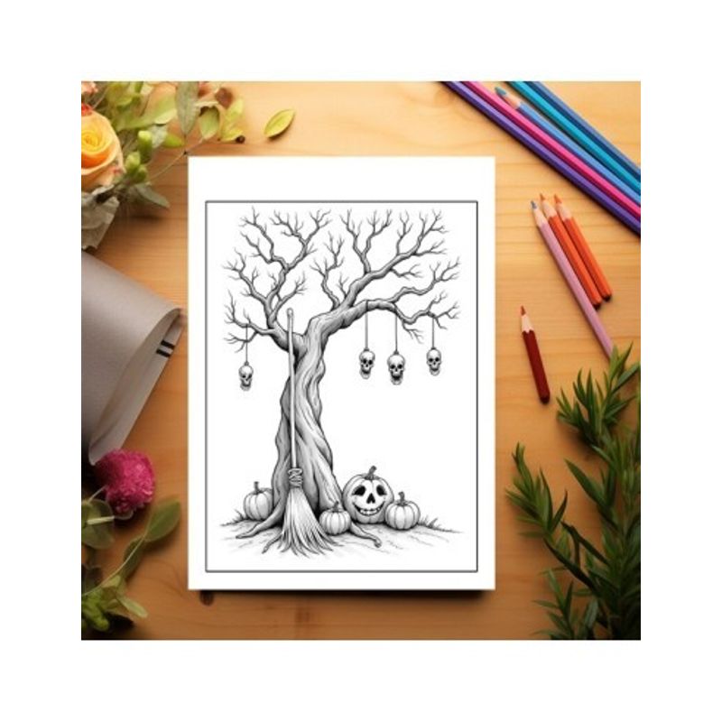 Carti si Birotica - Carti - Carti pentru copii - Carti de colorat - Carte de colorat antistres , 50 de ilustratiiSpooky Halloween, 106 pagini, A5 - Infinity.ro