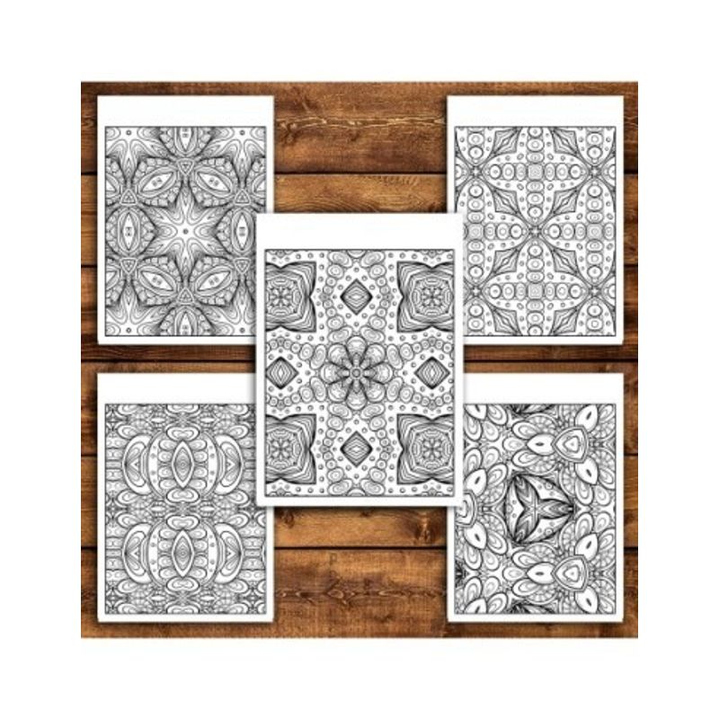 Carti si Birotica - Carti - Carti pentru copii - Carti de colorat - Carte de colorat antistres, 40 de ilustratii Mandala Abstracte, A5 - Infinity.ro