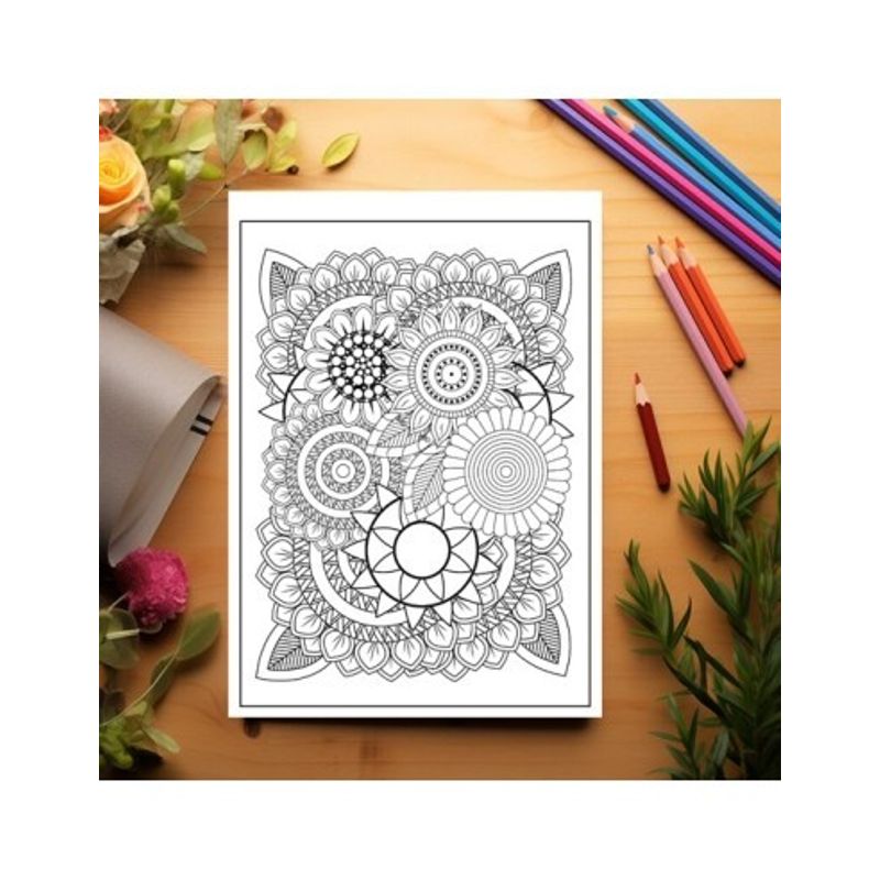 Carti si Birotica - Carti - Carti pentru copii - Carti de colorat - Carte de colorat antistres, 48 de ilustratii Flori Zentangle - Volumul III, A5 - Infinity.ro
