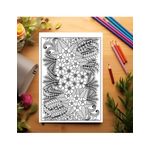 Carti si Birotica - Carti - Carti pentru copii - Carti de colorat - Carte de colorat antistres, 48 de ilustratii Flori Zentangle - Volumul II, A5 - Infinity.ro