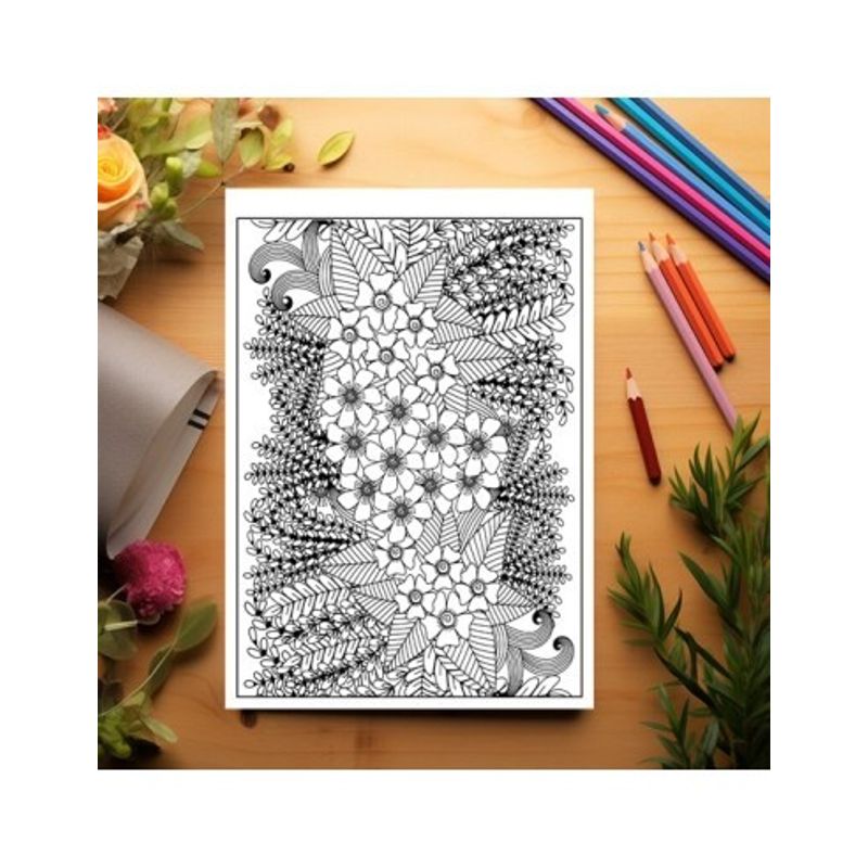 Carti si Birotica - Carti - Carti pentru copii - Carti de colorat - Carte de colorat antistres, 48 de ilustratii Flori Zentangle - Volumul II, A5 - Infinity.ro