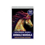 Carti si Birotica - Carti - Carti pentru copii - Carti de colorat - Carte de colorat antistres, 50 de ilustratii Animale Mandala - Editia Premium - Volumul I, A5 - Infinity.ro