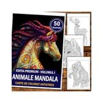 Carti si Birotica - Carti - Carti pentru copii - Carti de colorat - Carte de colorat antistres, 50 de ilustratii Animale Mandala - Editia Premium - Volumul I, A5 - Infinity.ro