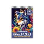 Carti si Birotica - Carti - Carti pentru copii - Carti de colorat - Carte de colorat antistres, 50 de ilustratii Animale Florale - Editia Premium, A5 - Infinity.ro