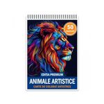 Carti si Birotica - Carti - Carti pentru copii - Carti de colorat - Carte de colorat antistres, 50 de ilustratii Animale Artistice - Editia Premium, A5 - Infinity.ro