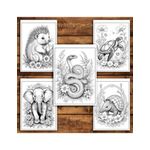 Carti si Birotica - Carti - Carti pentru copii - Carti de colorat - Carte de colorat antistres, 50 de ilustratii Animale cu Flori - Editia Premium - Volumul II, A5 - Infinity.ro